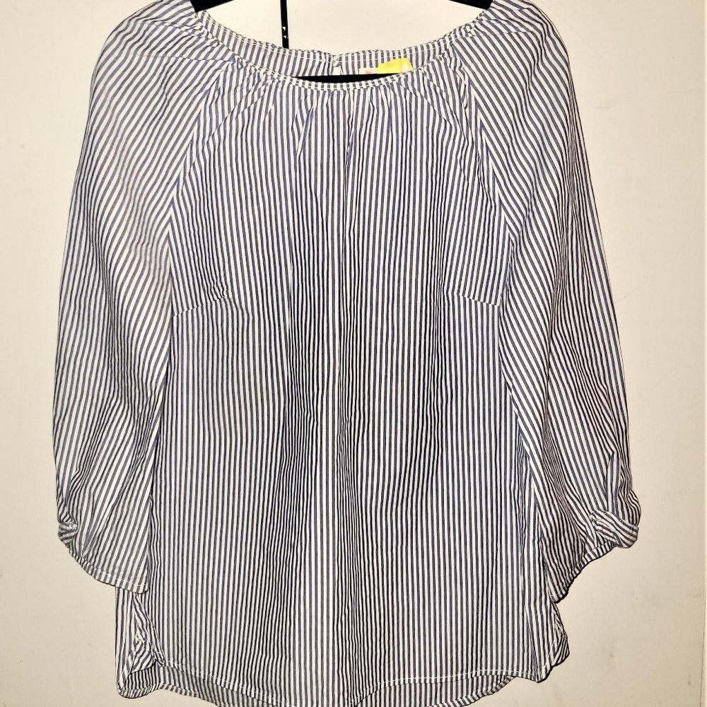 Crewcuts Girls White/Blue Stripe Top - Girls 12